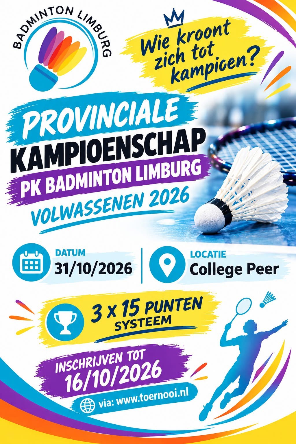 PK Badminton Limburg Volwassenen 2026: wie kroont zich tot kampioen?