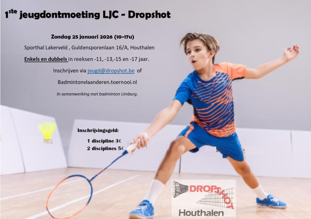 Aankondiging: LJC‑toernooi Dropshot op zondag 25 januari 2026